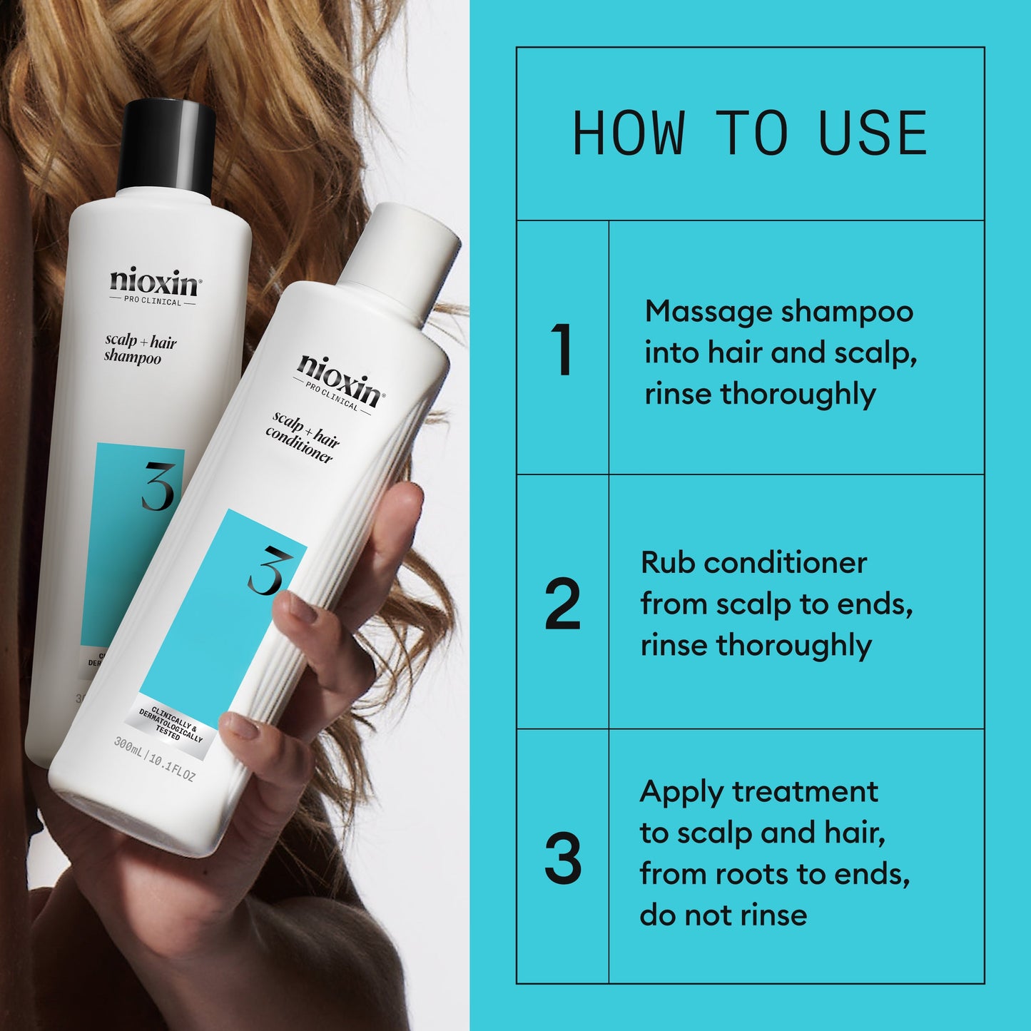 Nioxin System 3 Hair System Kit – 3-Step Thickening Regimen for Colour-Treated Hair