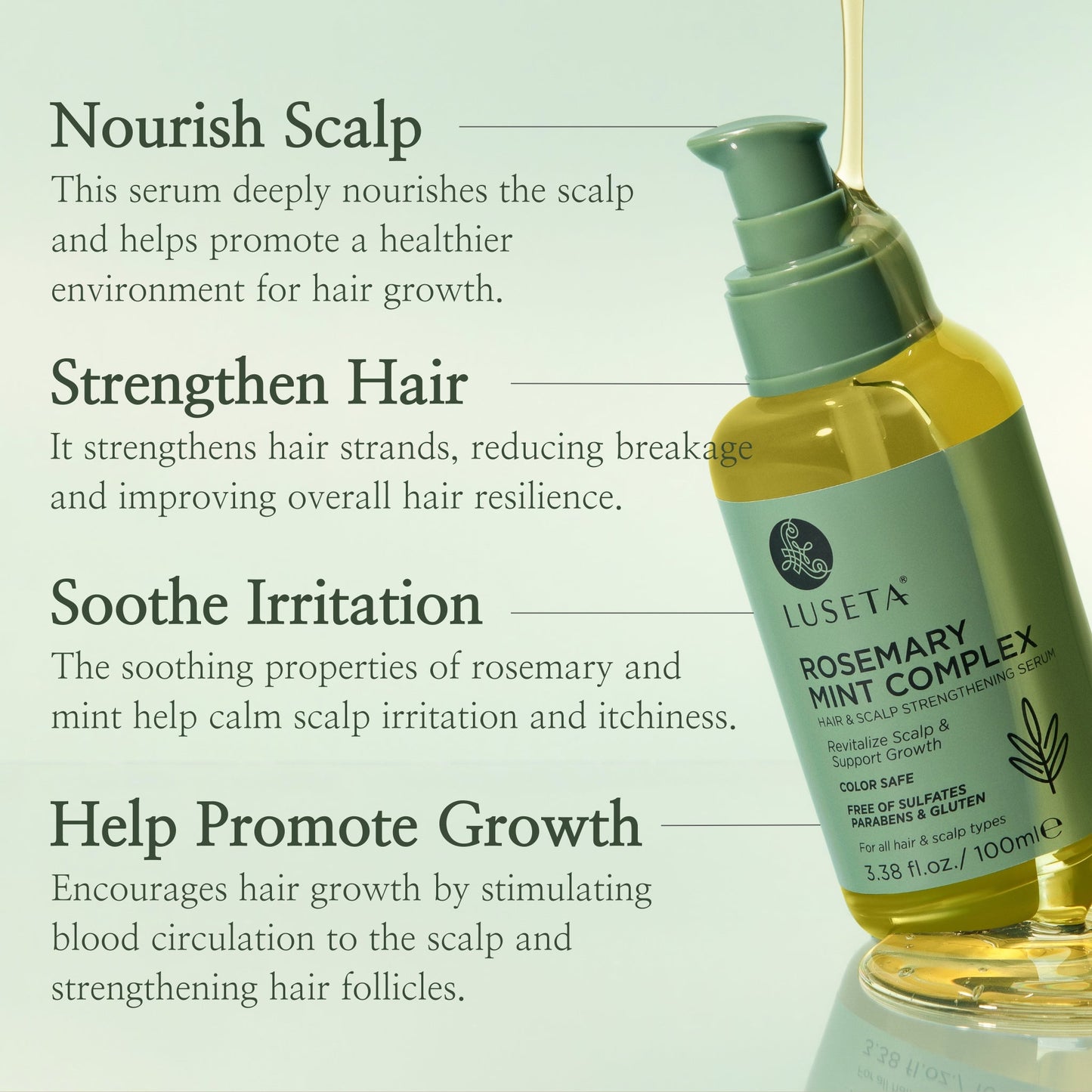 Luseta Beauty Rosemary Mint Complex Hair & Scalp Serum — product photograph