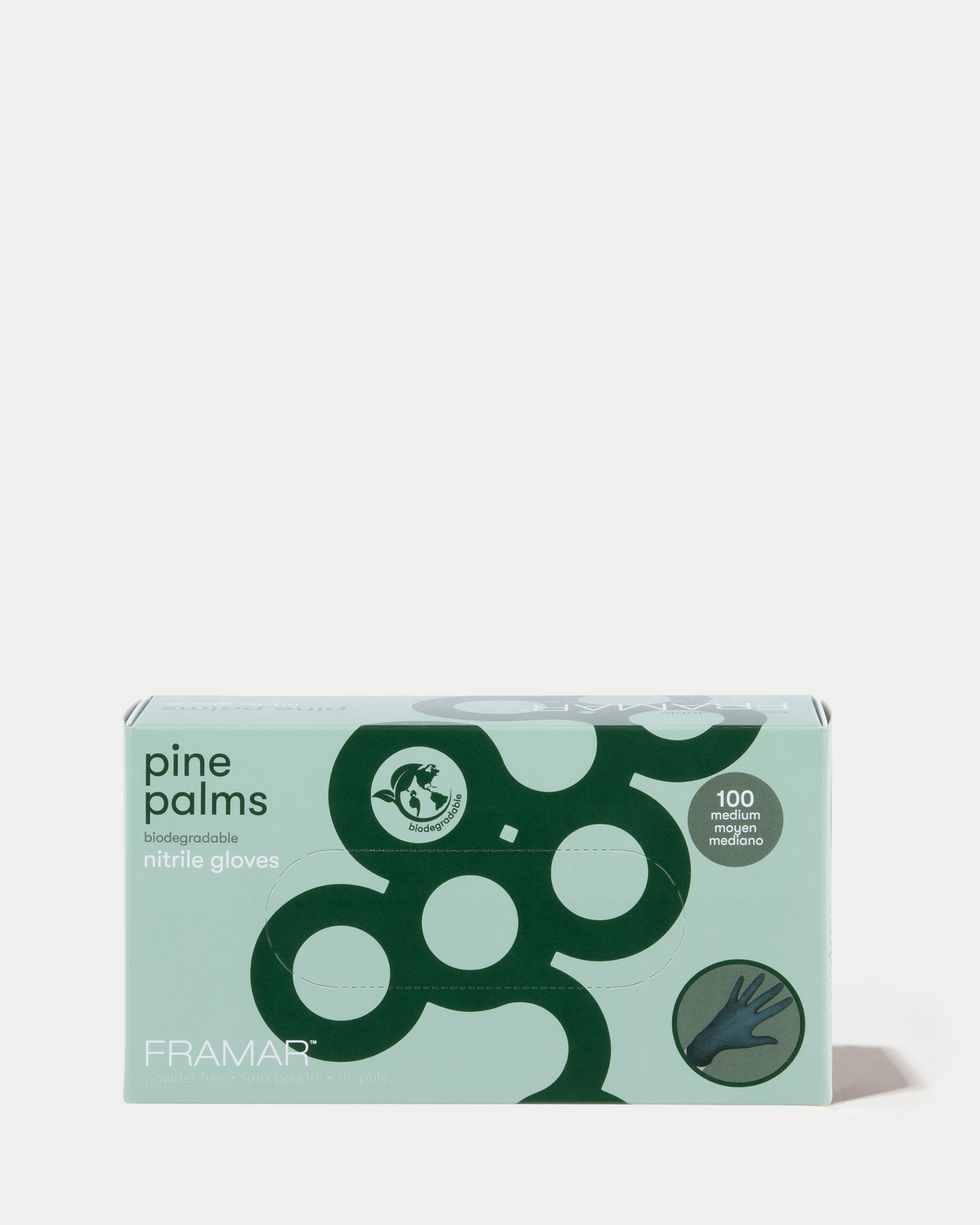 Framar Pine Palms Biodegradable Nitrile Gloves – Small, 100 Count
