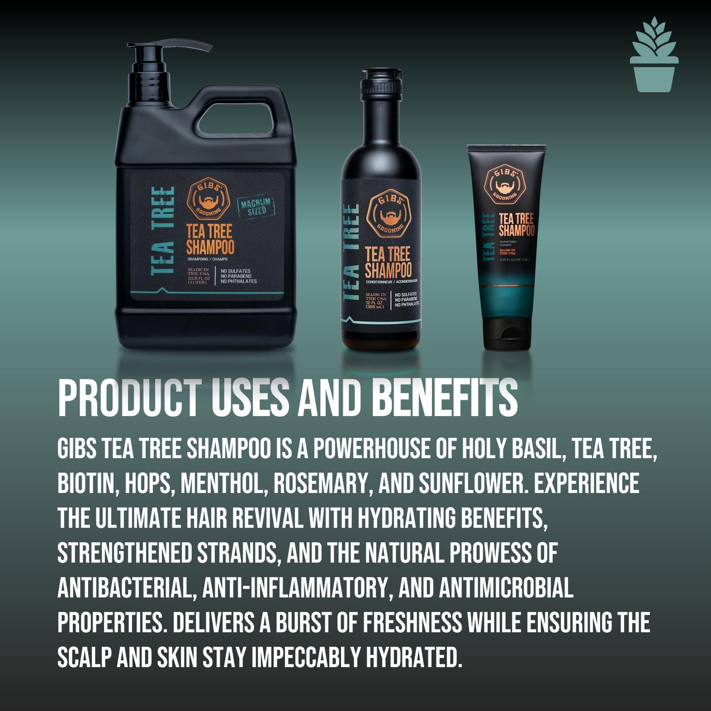 GIBS — Tea Tree Shampoo & Conditioner Cooling Duo 2 × 355 ml