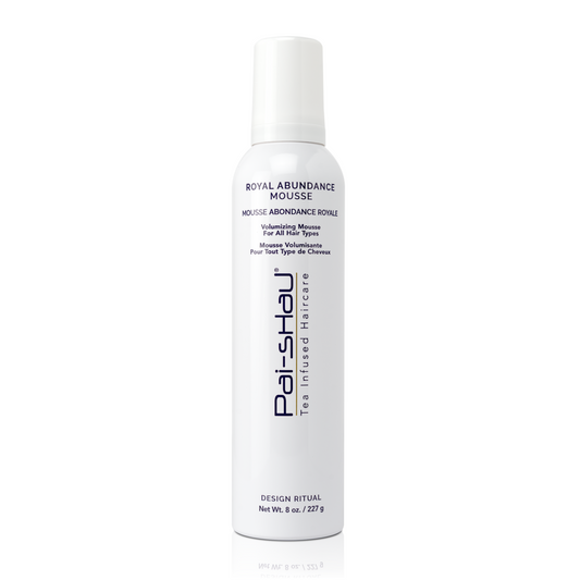 Pai-Shau Volumizing Mousse — current-livery white 227 g mousse can, front label, plain white background