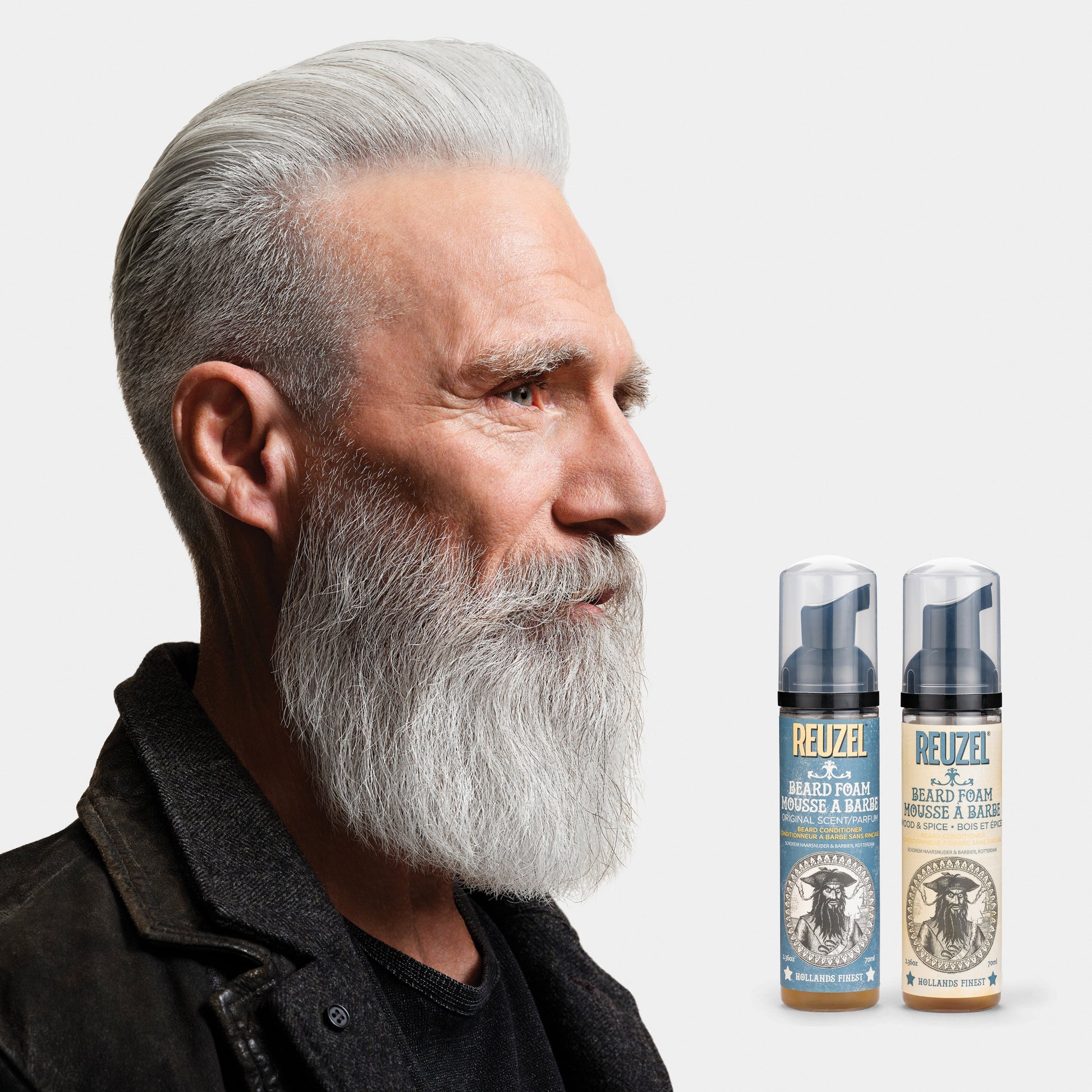 Reuzel Wood & Spice Beard Foam 70ml - Cleanse and Condition