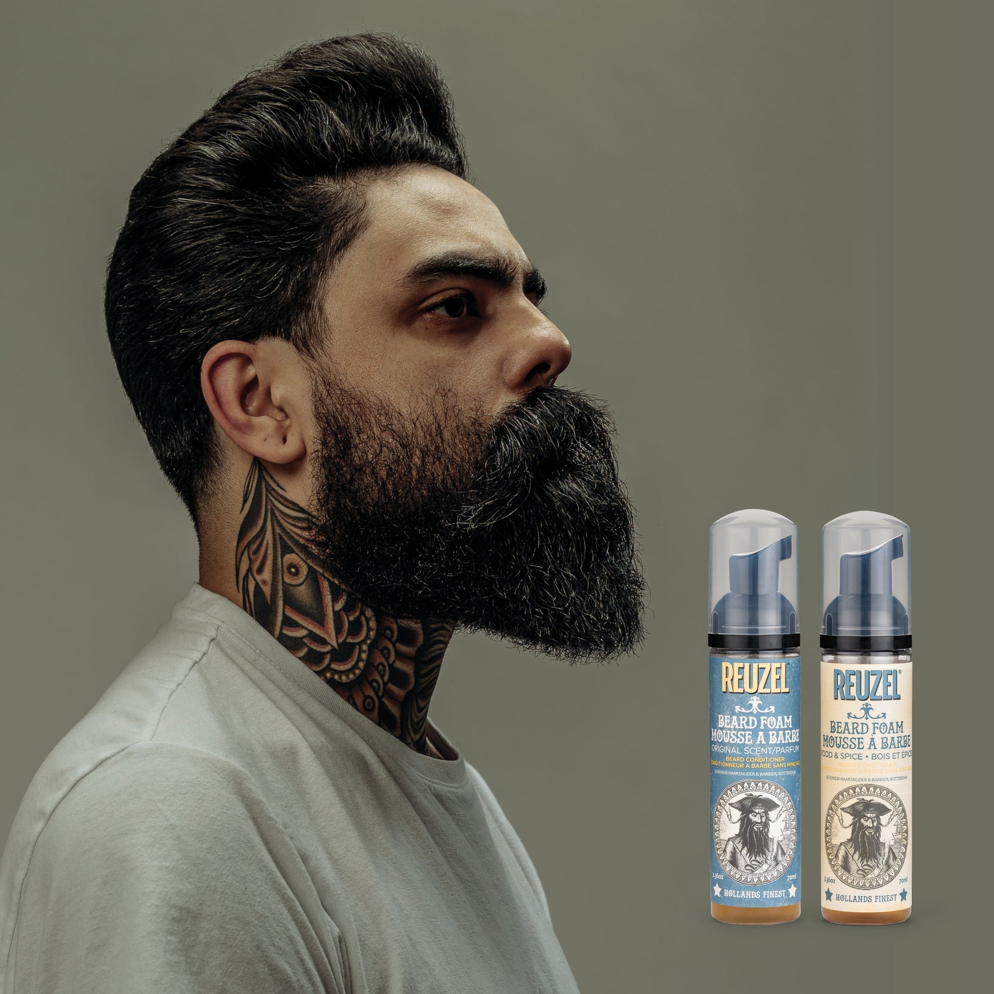 Reuzel Wood & Spice Beard Foam 70ml - Cleanse and Condition