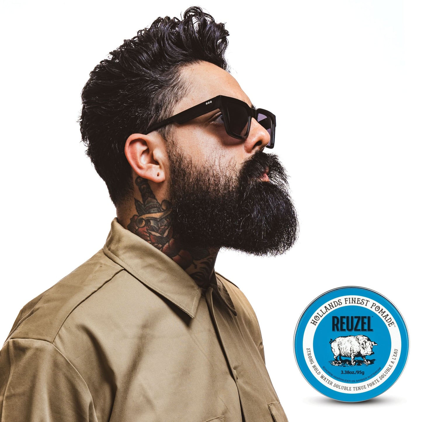 Reuzel Blue Pomade - Strong Hold, High Shine for Ultimate Style