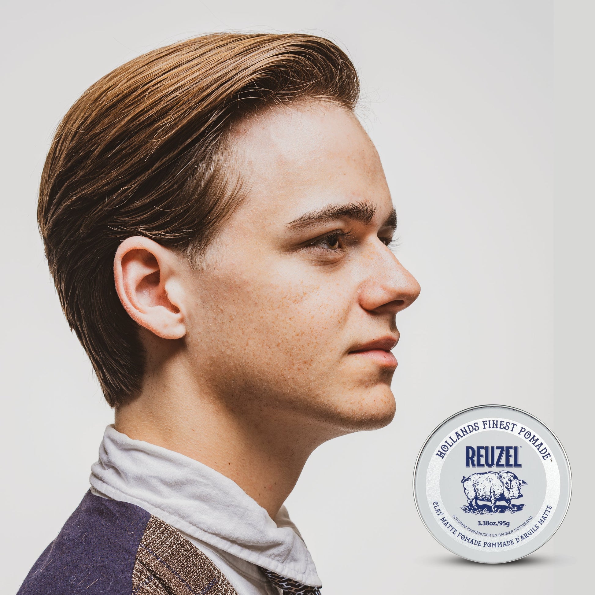 Reuzel Clay Matte Pomade - Strong Hold & Matte Finish for Active Men