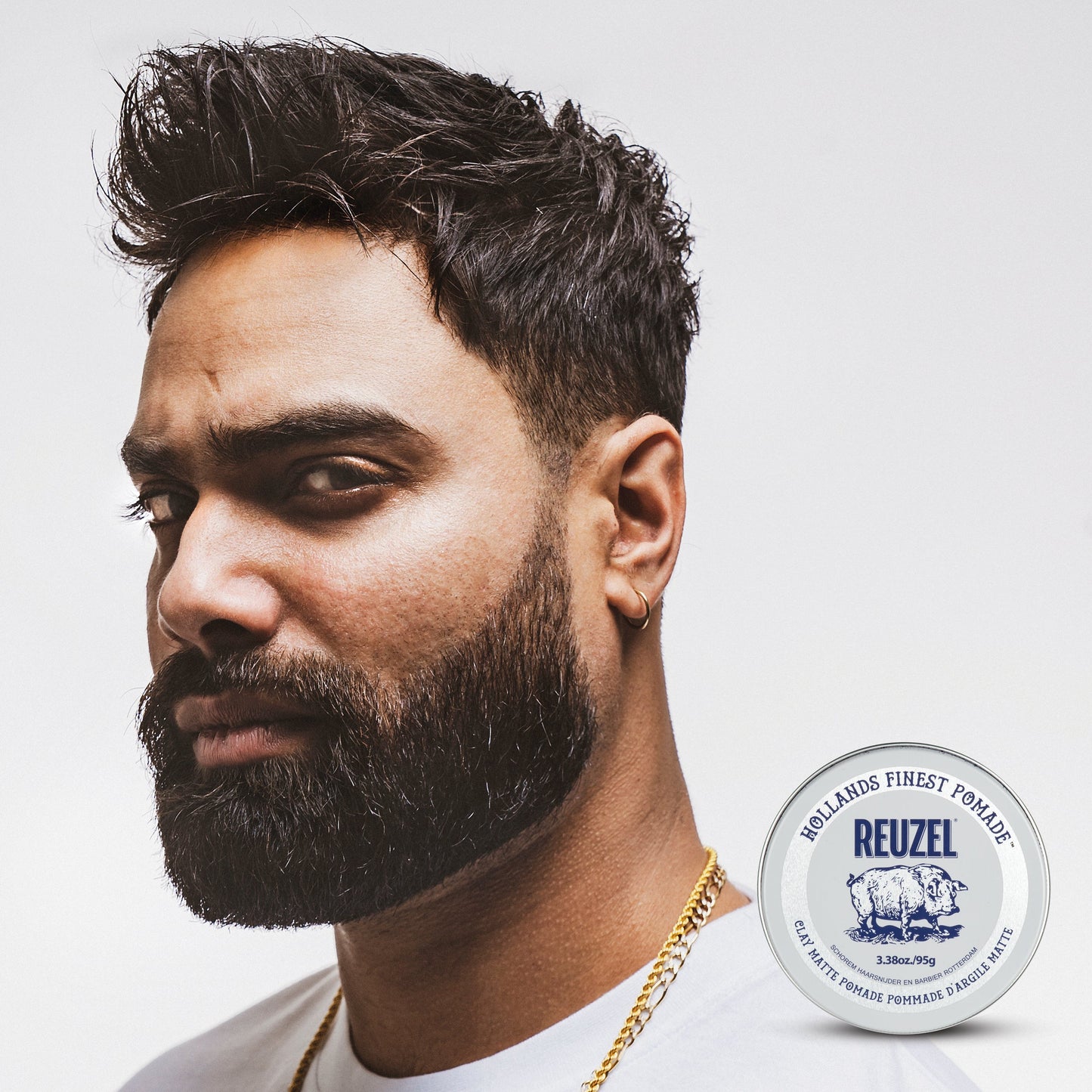 Reuzel Clay Matte Pomade - Strong Hold & Matte Finish for Active Men