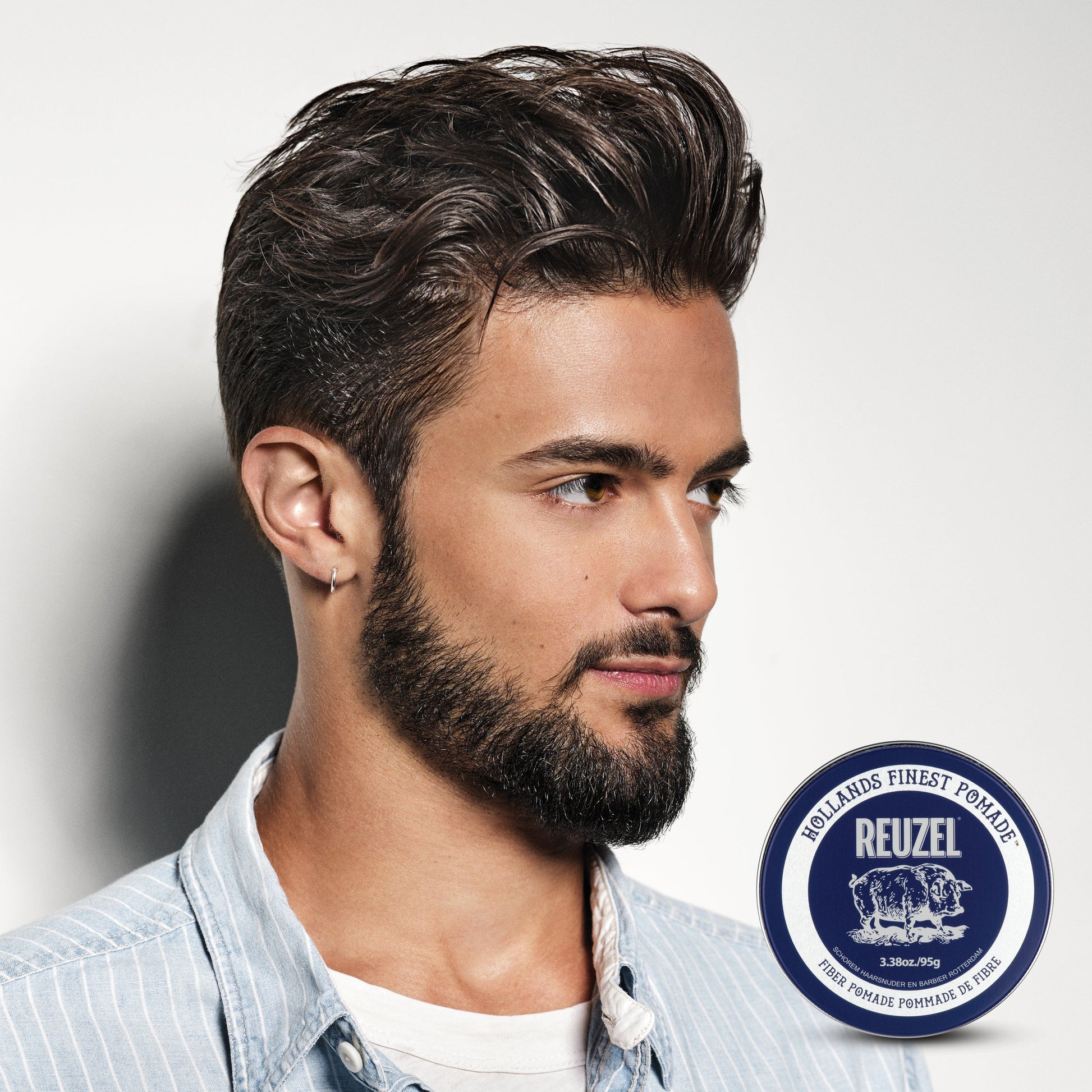 Reuzel Fiber Pomade - Pliable Hold & Natural Finish for Textured Definition