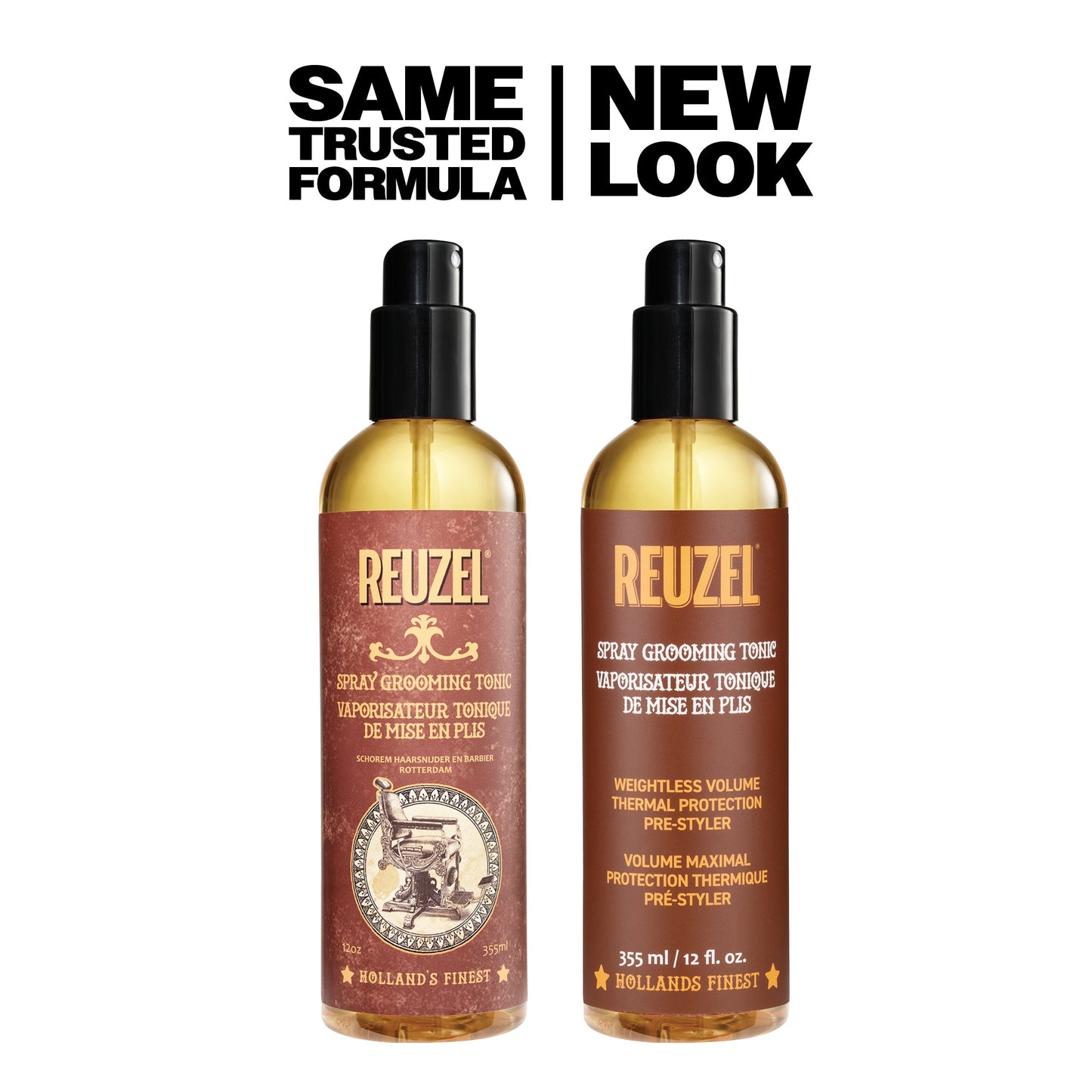 Reuzel Spray Grooming Tonic 355 ml – old and new packaging comparison