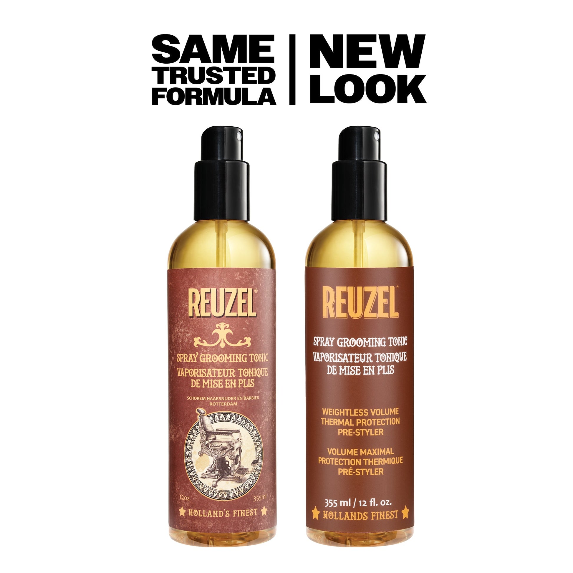 Reuzel Spray Grooming Tonic 355 ml – old and new packaging comparison
