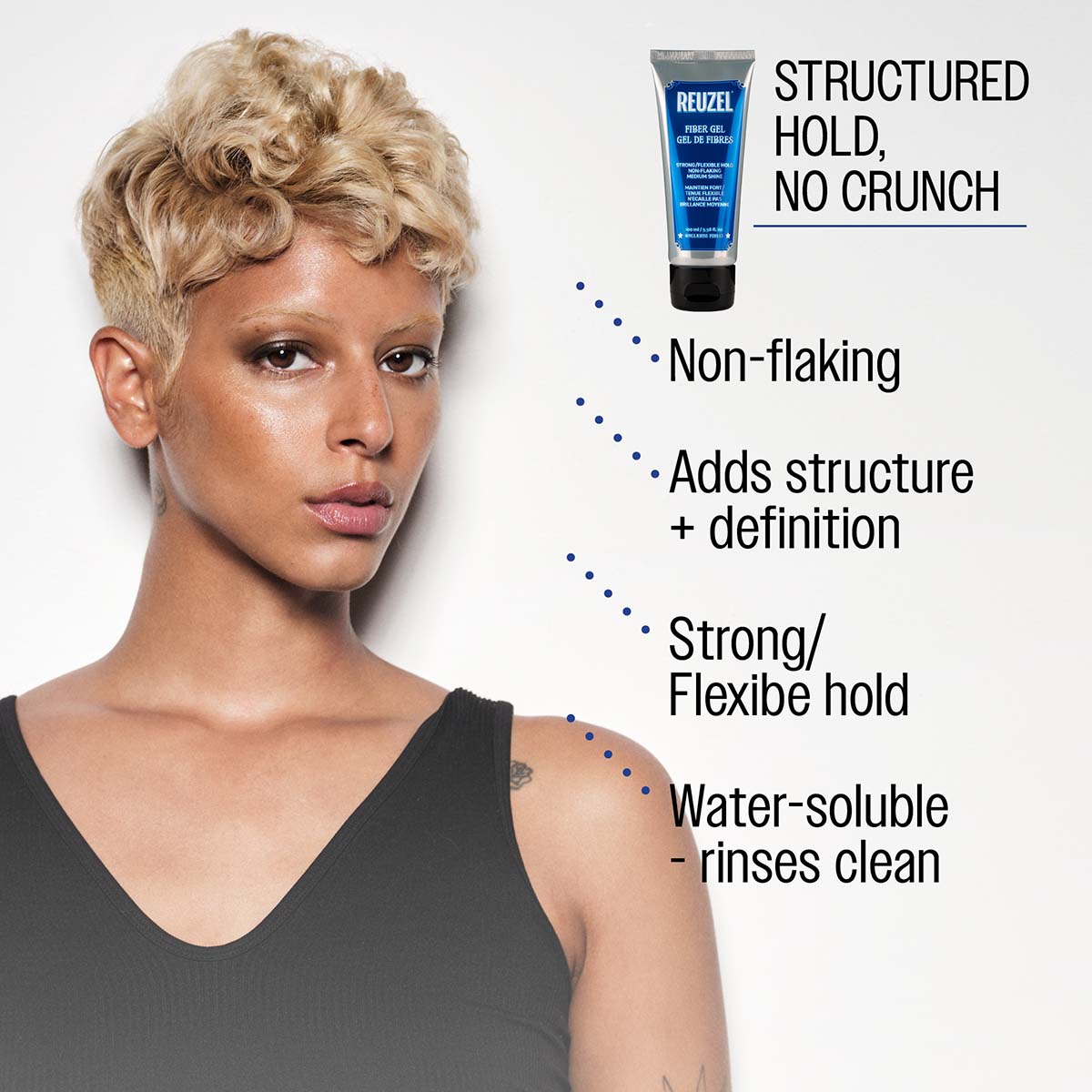 Reuzel Fiber Gel - Strong Hold & Low Shine for Men, 200ml
