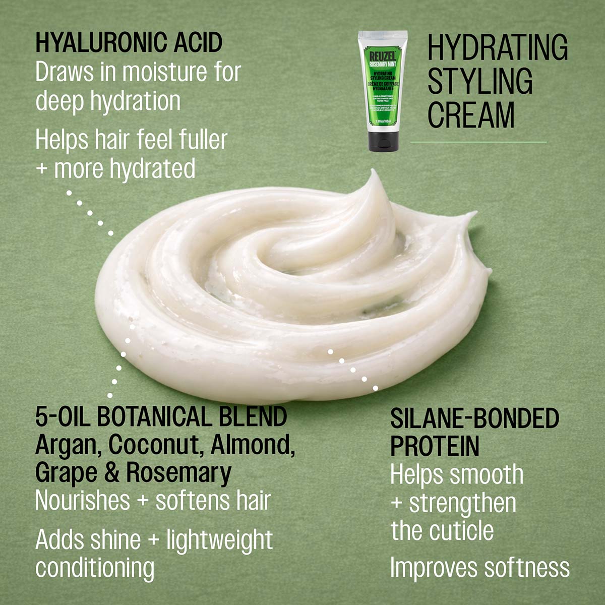 Reuzel Hydrating Styling Cream Rosemary Mint 100ml