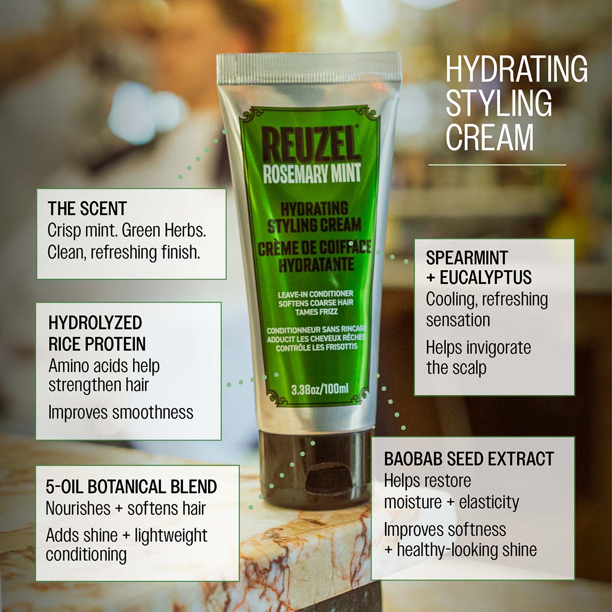 Reuzel Hydrating Styling Cream Rosemary Mint 100ml