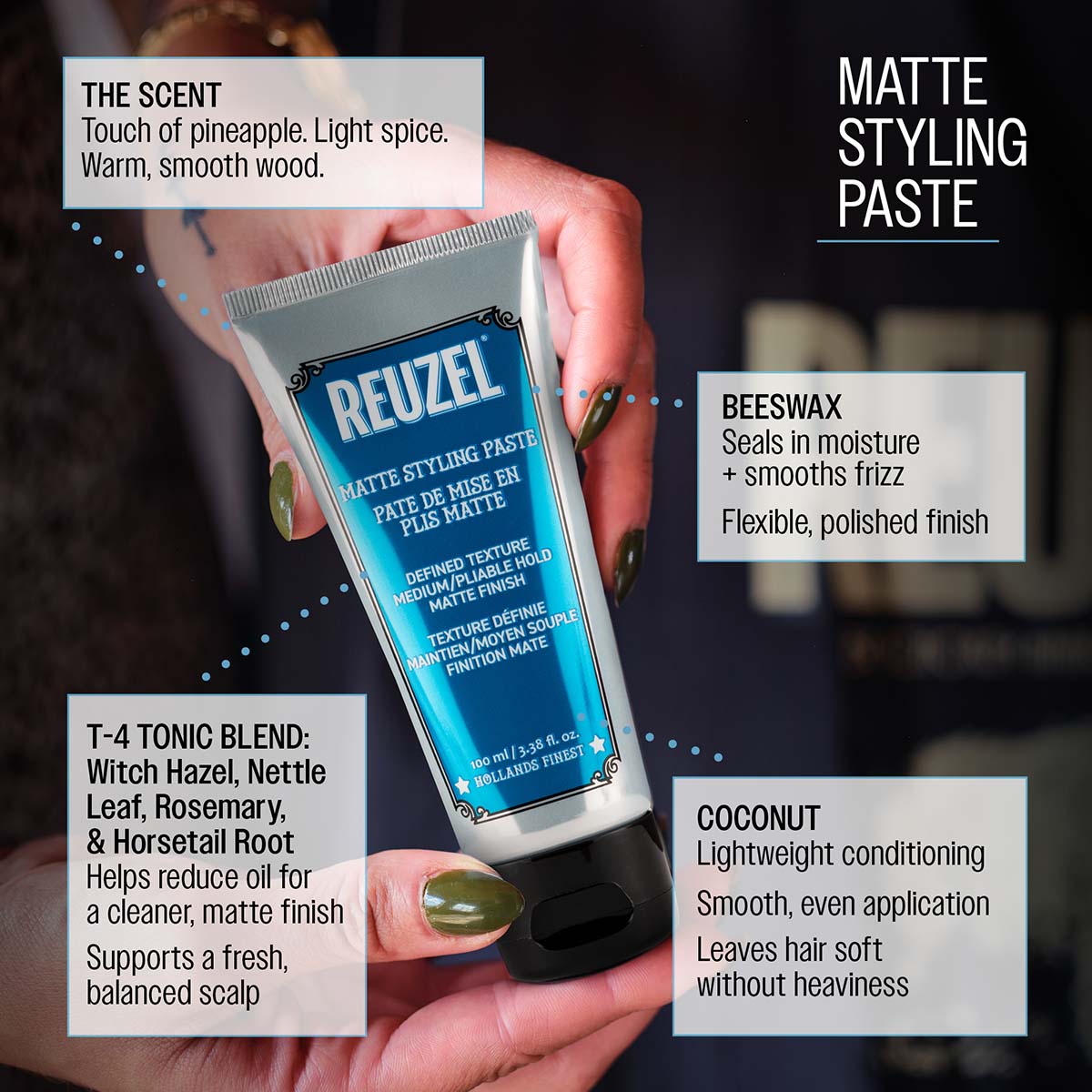 Reuzel Matte Styling Paste 100ml - Medium Hold, No Shine