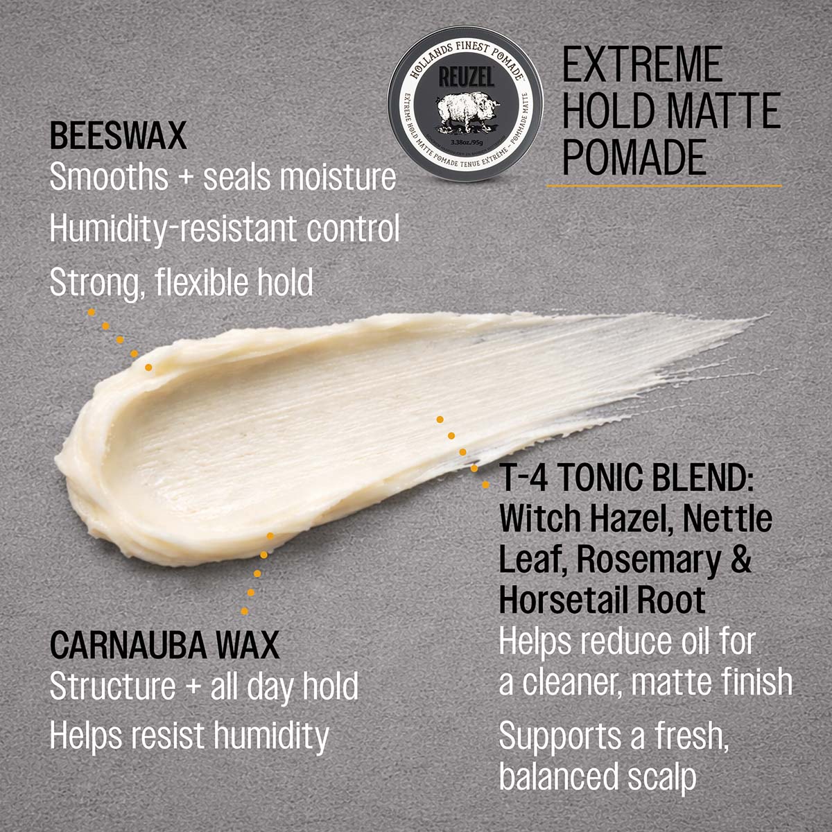 Reuzel Extreme Hold Matte Pomade - Strong Hold & Matte Finish