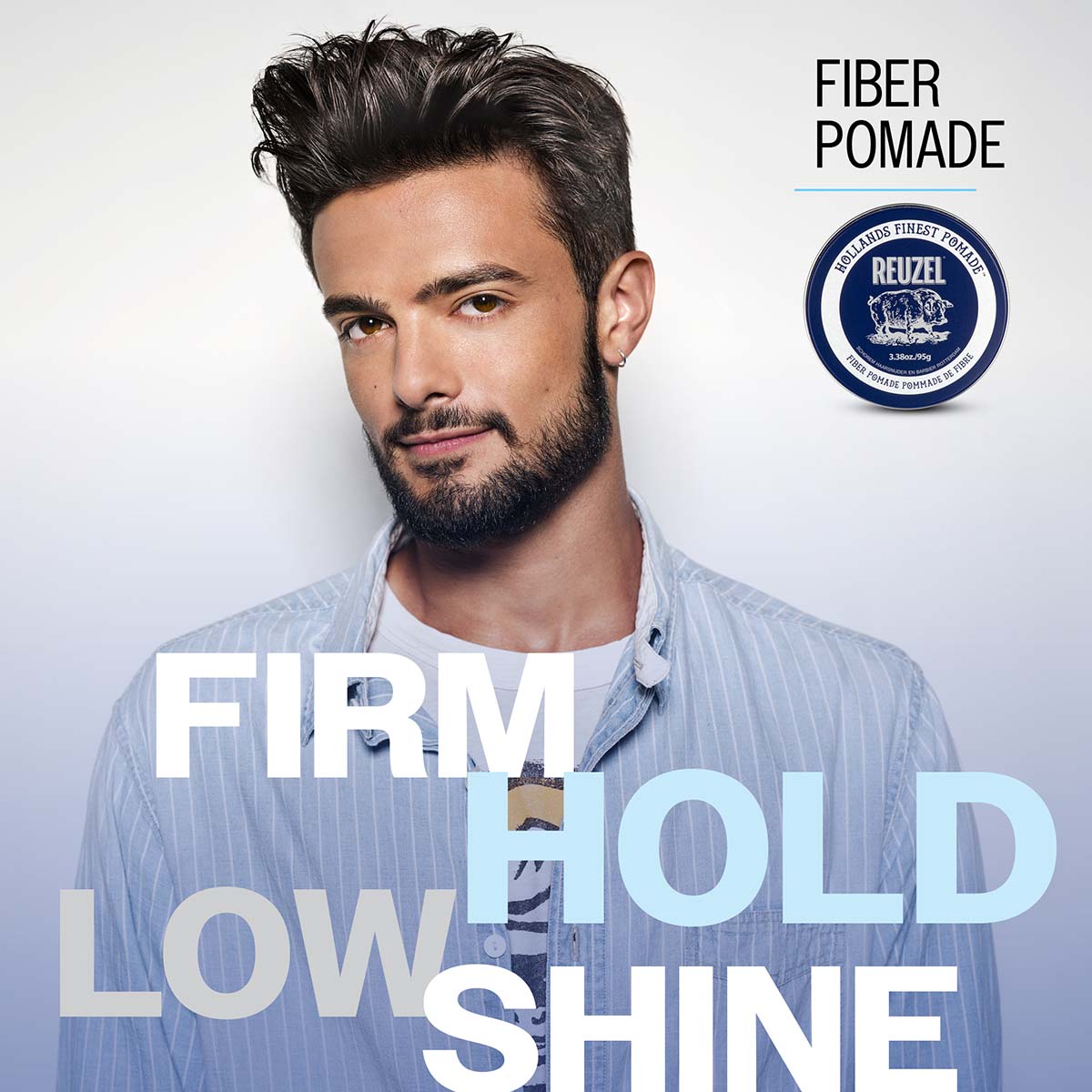 Reuzel Fiber Pomade - Pliable Hold & Natural Finish for Textured Definition