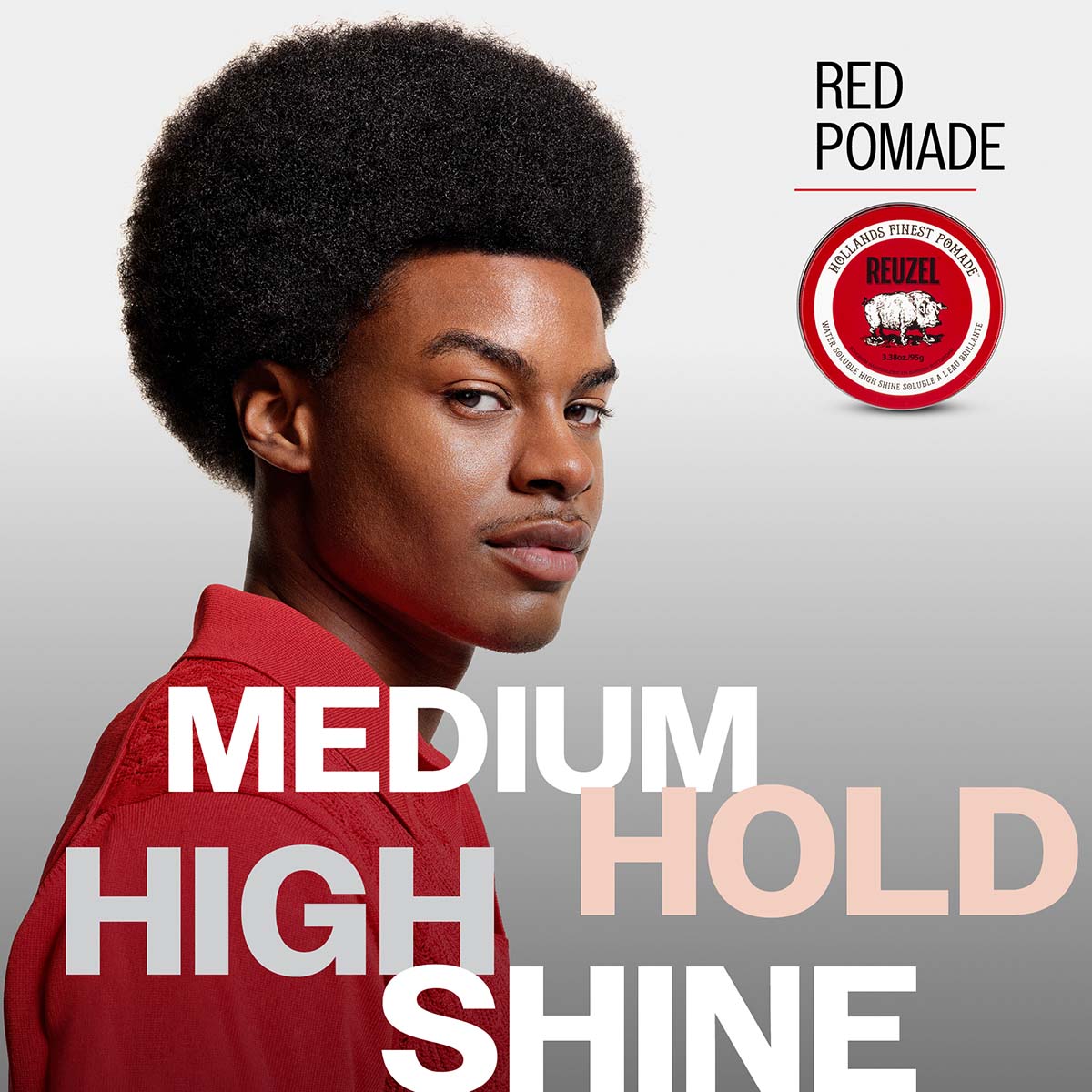 Reuzel Red High Sheen Pomade - Water Soluble with High Shine