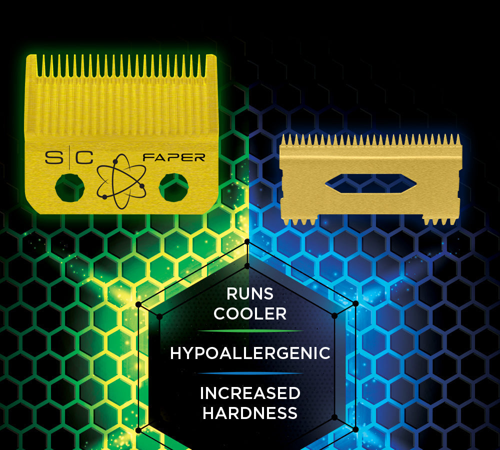 StyleCraft Gold Titanium Faper Clipper Blade & Slim Deep Tooth Cutter – Professional