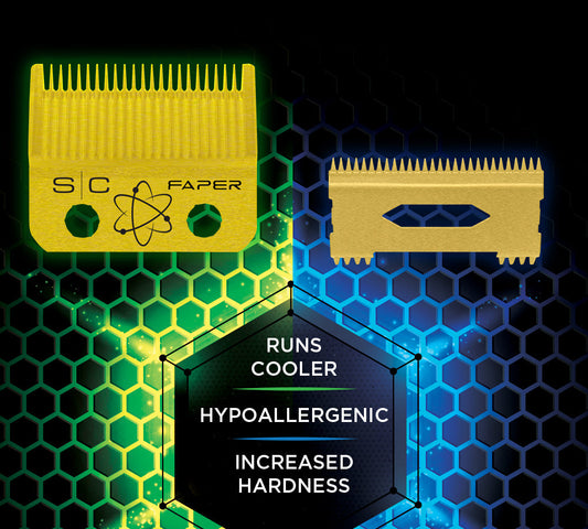 StyleCraft Gold Titanium Faper Clipper Blade & Slim Deep Tooth Cutter – Professional