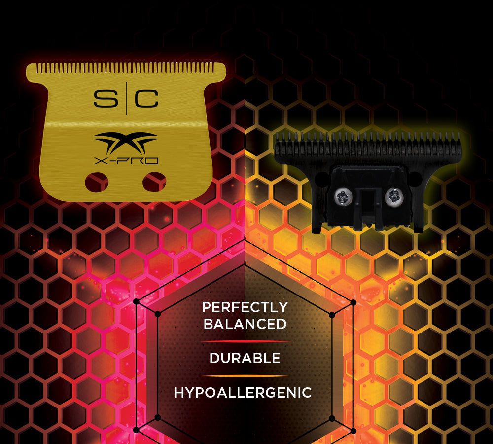 StyleCraft Gold Titanium X-Pro Wide Trimmer Blade & Black DLC "The One" Cutter – Professional