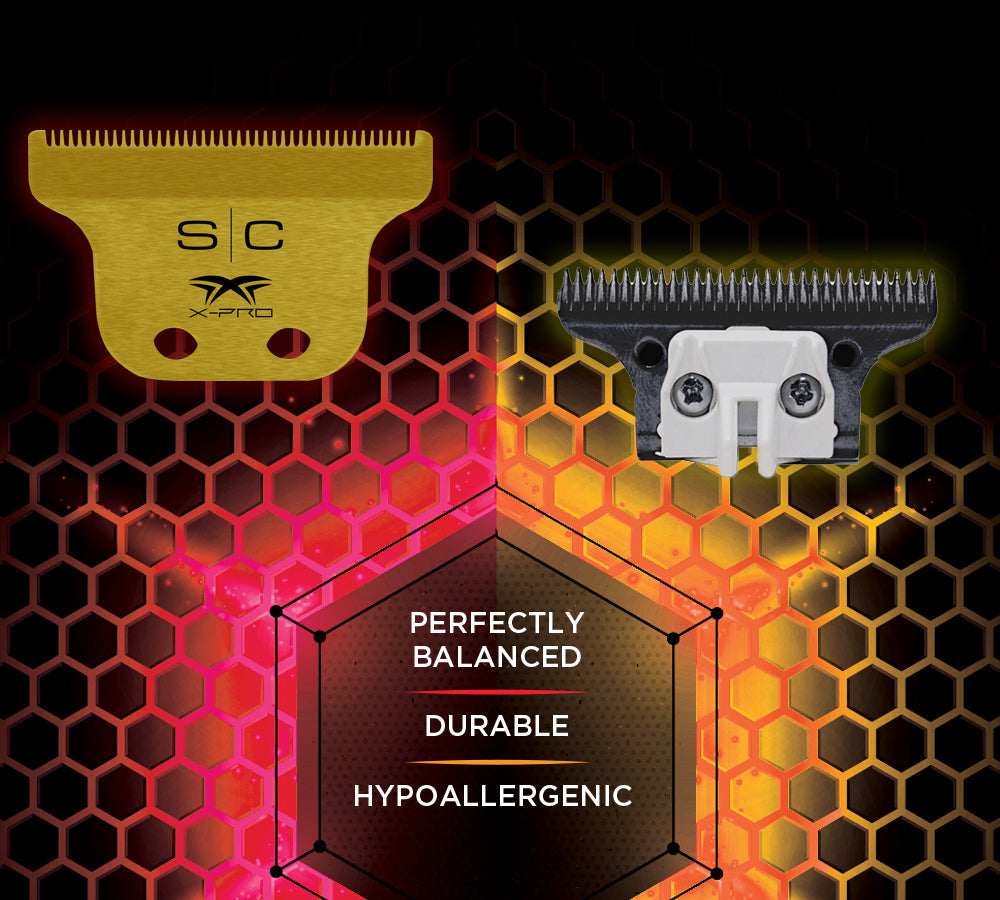 StyleCraft Gold Titanium X-Pro Classic Trimmer Blade & Black DLC "The One" Cutter – Professional