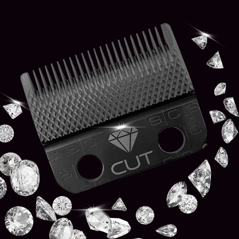 StyleCraft Black DLC Diamond Cut Clipper Blade & Shallow Tooth 2.0 Cutter – Professional