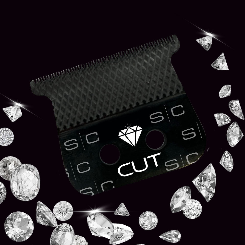 StyleCraft Black DLC Diamond Cut Wide Trimmer Blade and "The One" Cutter – Professional