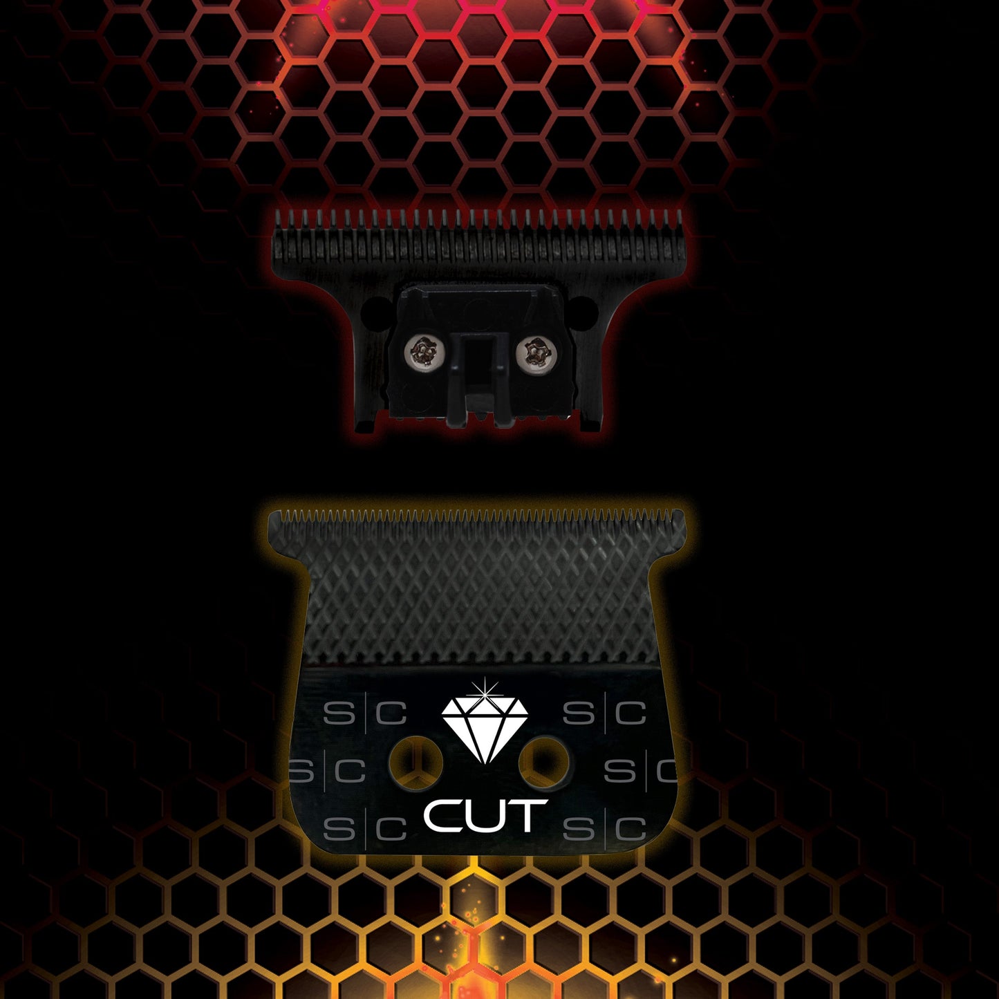 StyleCraft Black DLC Diamond Cut Wide Trimmer Blade and "The One" Cutter – Professional