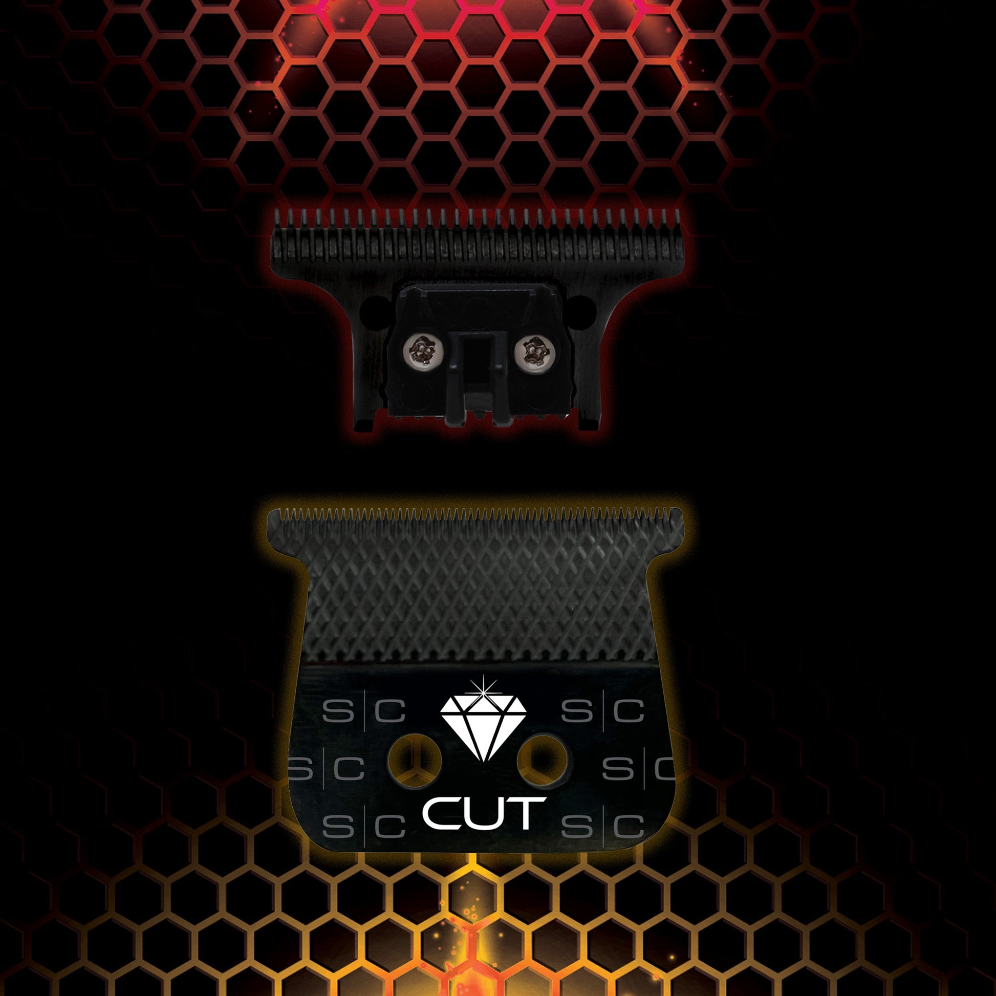 StyleCraft Black DLC Diamond Cut Wide Trimmer Blade and "The One" Cutter – Professional