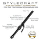 StyleCraft Stay-Temp Black Gold Extended Barrel Curling Iron – 1"