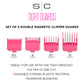 StyleCraft Tight Guards - Barber Hairstylist Dub Neodymium Plastic, 4 Assorted Sizes – Pink