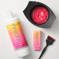 Schwarzkopf IGORA Vibrance Activator Lotion — activator lotion bottle beside a mixing bowl, tint brush and Vibrance carton