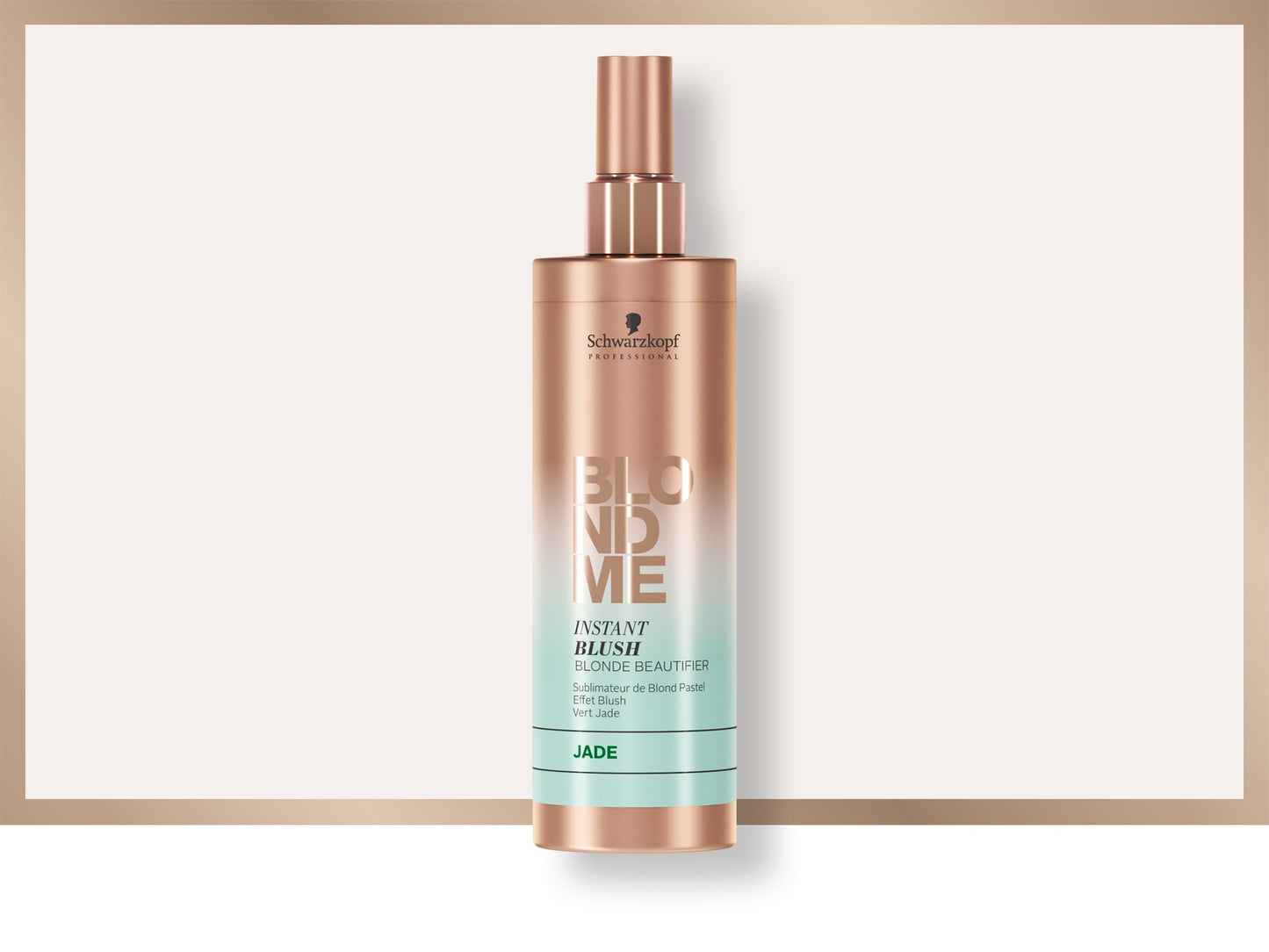 BLONDME Instant Blush Jade — 250 ml spray bottle with Jade band, official brand packshot