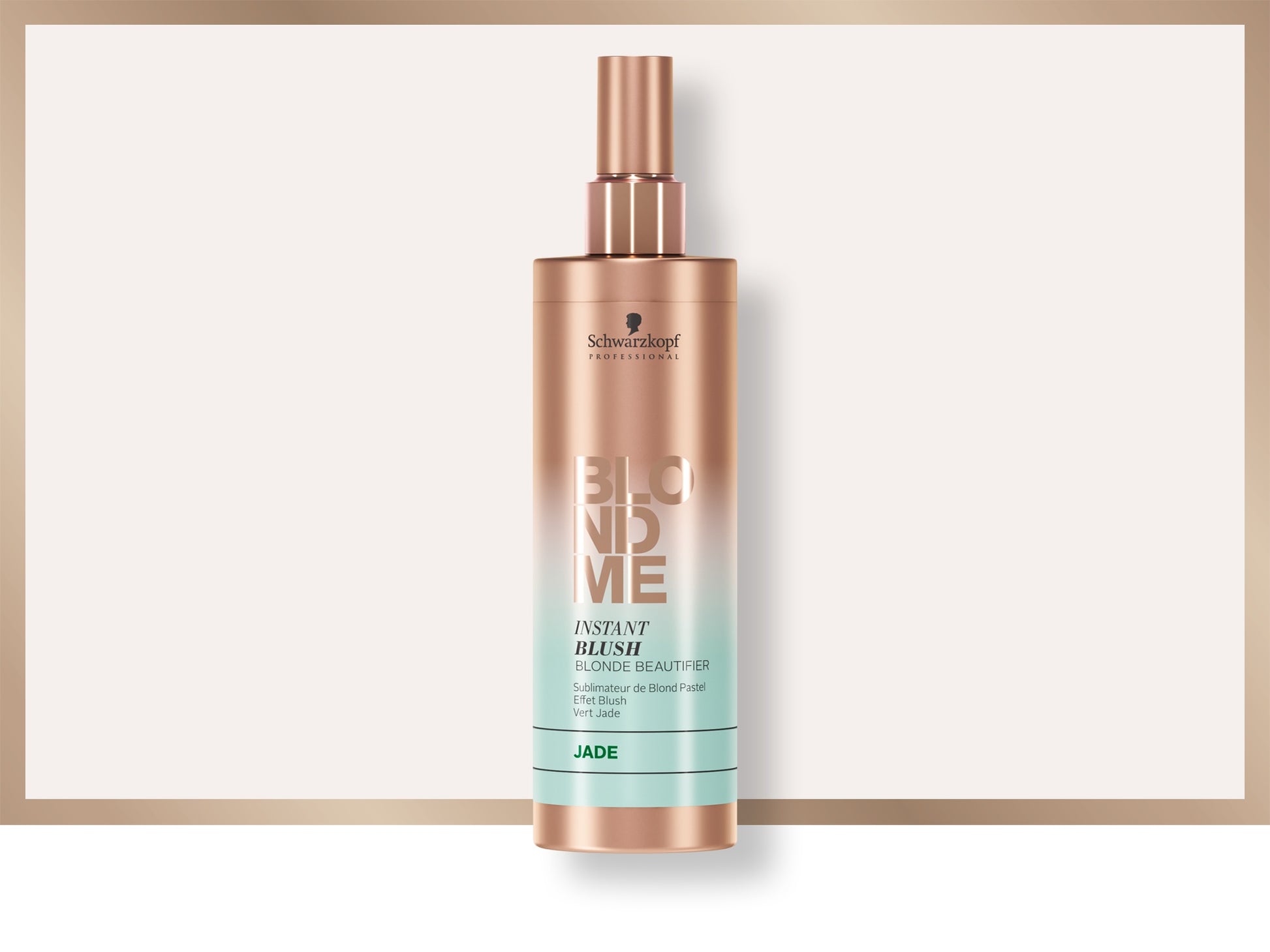 BLONDME Instant Blush Jade — 250 ml spray bottle with Jade band, official brand packshot