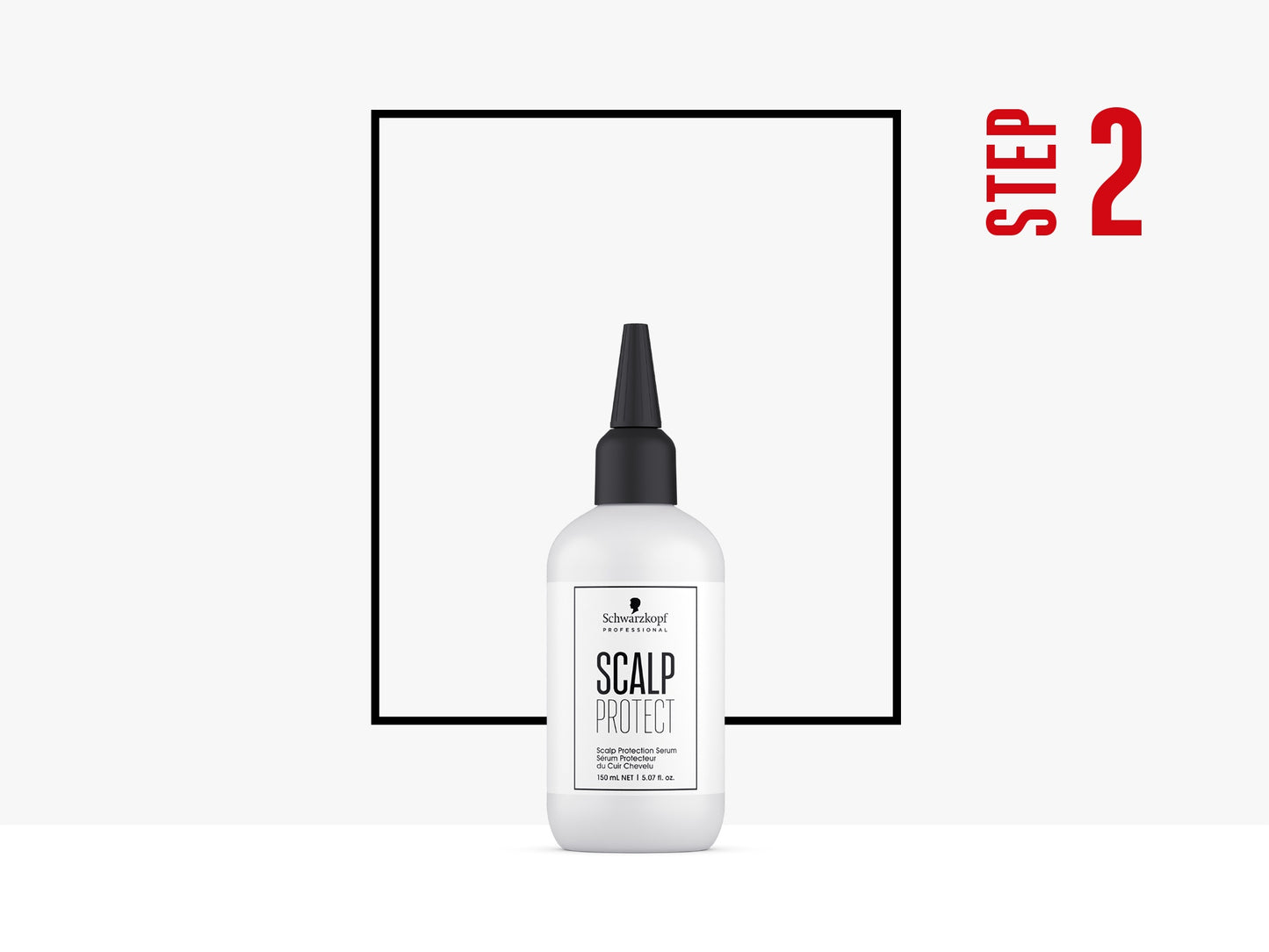 Schwarzkopf Scalp Protect Serum — 150 mL applicator bottle shown as Step 2 of the Schwarzkopf Colour Enablers in-salon system, front label, plain background