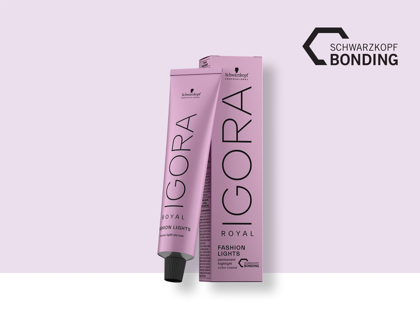 Schwarzkopf IGORA Royal Fashion Lights — 60 ml tube and carton, front label, plain background