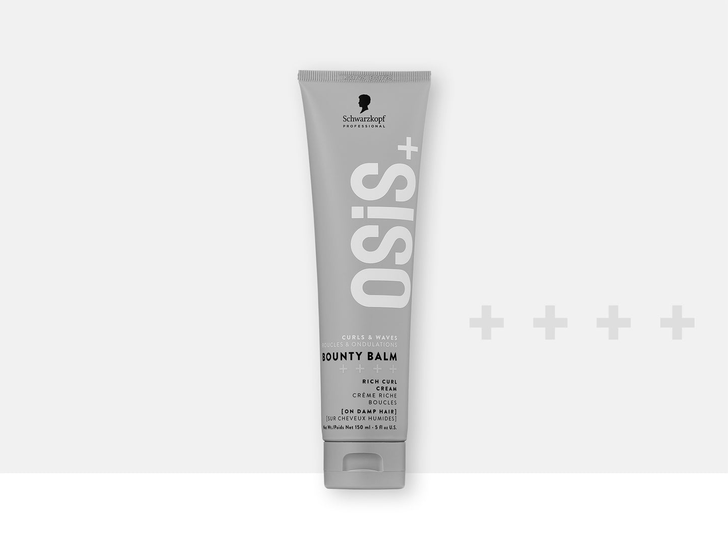 OSiS+ Bounty Balm Rich Curl Cream — grey 150 ml tube, brand tile on light background
