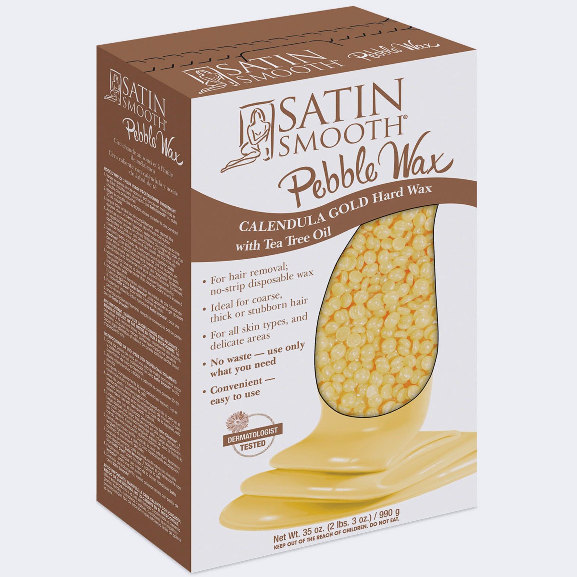 Satin Smooth™ Pebble WAX Calendula GOLD HARD WAX WITH TEA TREE OIL