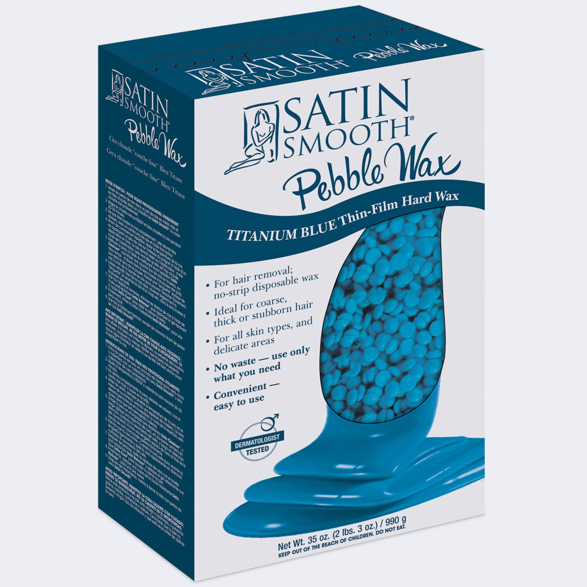 Satin Smooth™ Pebble WAX Titanium BLUE THIN HARD WAX