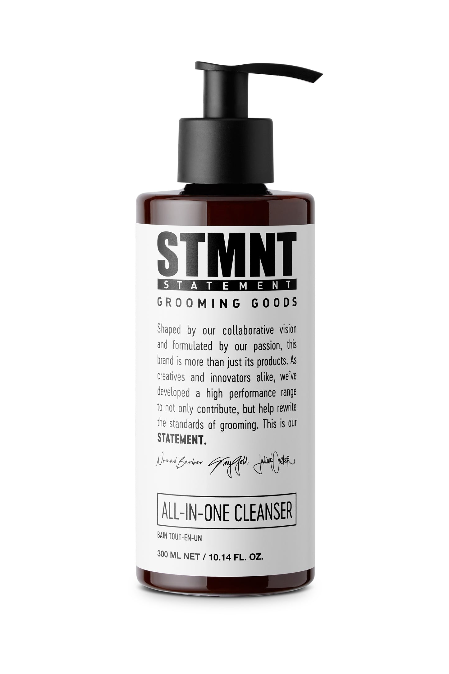 STMNT All-In-One Cleanser 300ml — 300 ml pump bottle, front label, official packshot