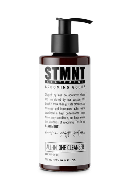 STMNT All-In-One Cleanser 300ml — 300 ml pump bottle, front label, official packshot