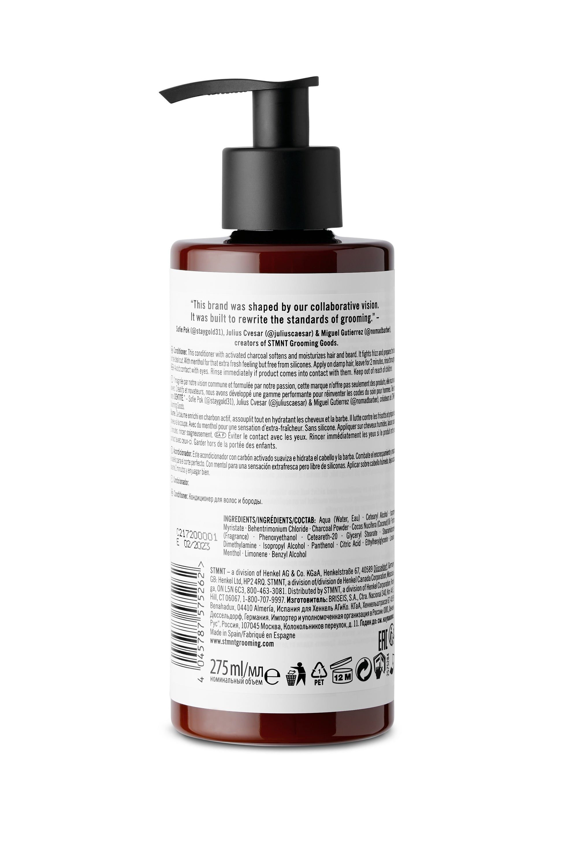 STMNT Conditioner 275ml — 275 ml pump bottle, back label
