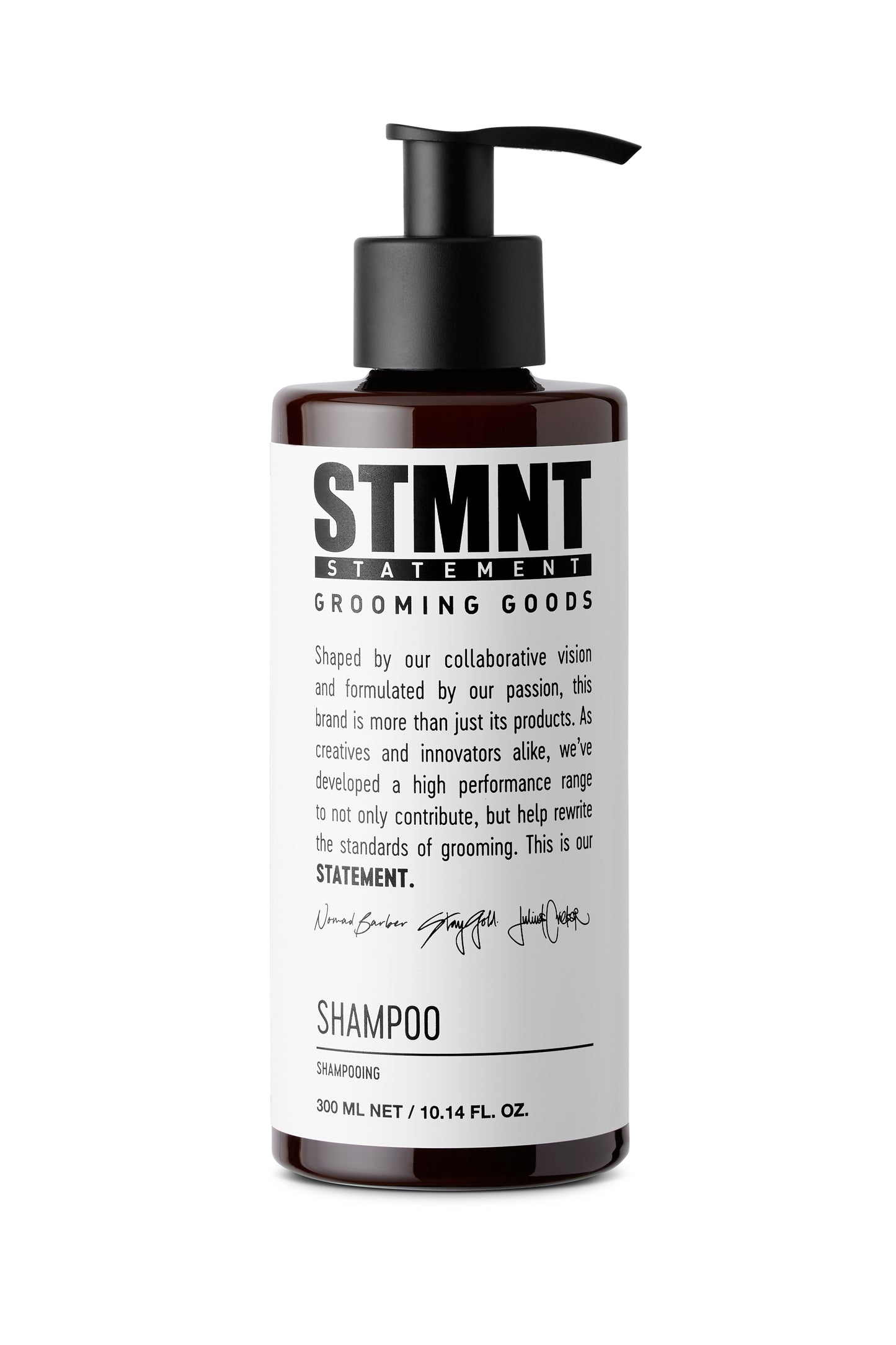STMNT Shampoo 300ml — 300 ml pump bottle, front label, official packshot