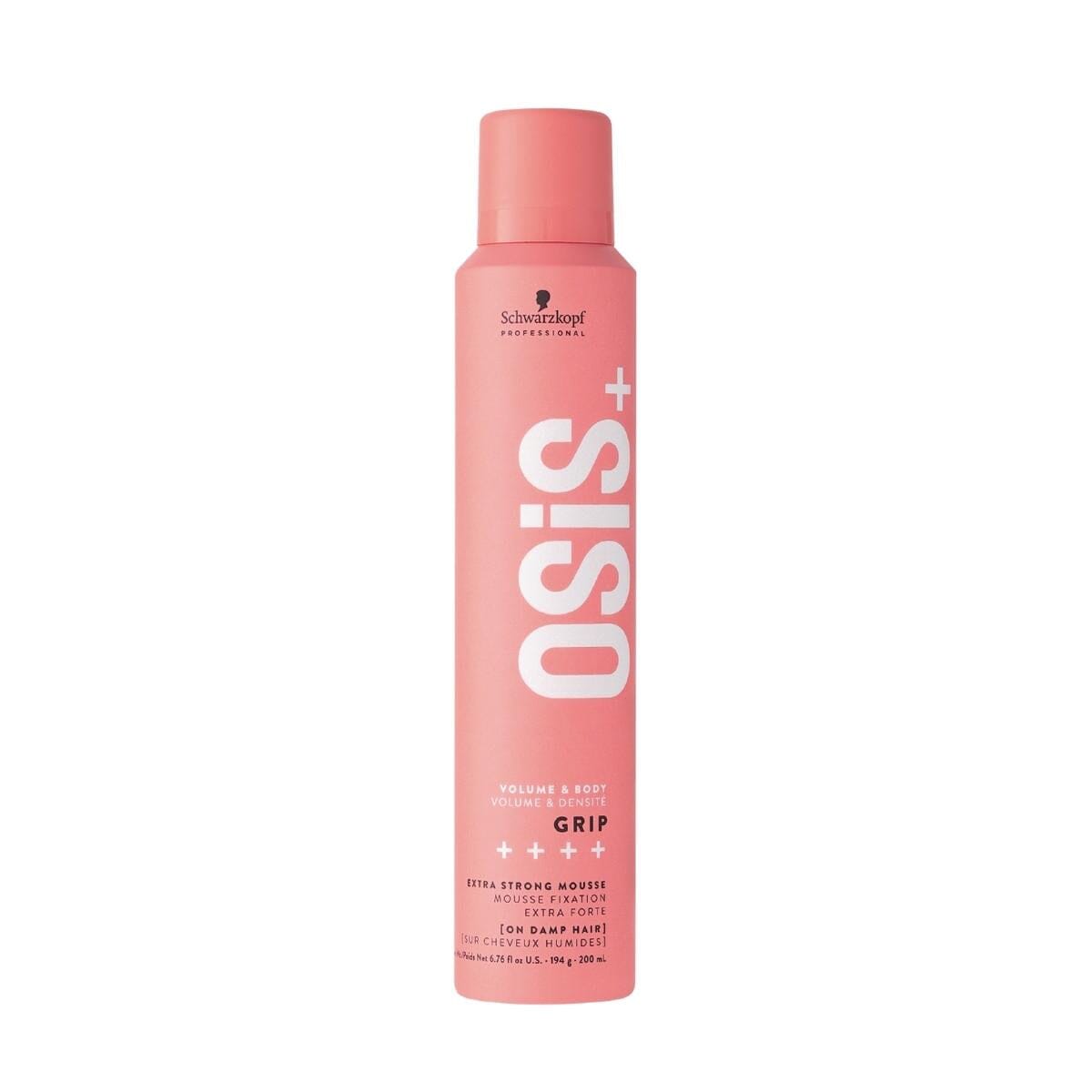 OSiS+ Grip – 200ml Extra Strong Mousse for Long-Lasting Volume & Style Control