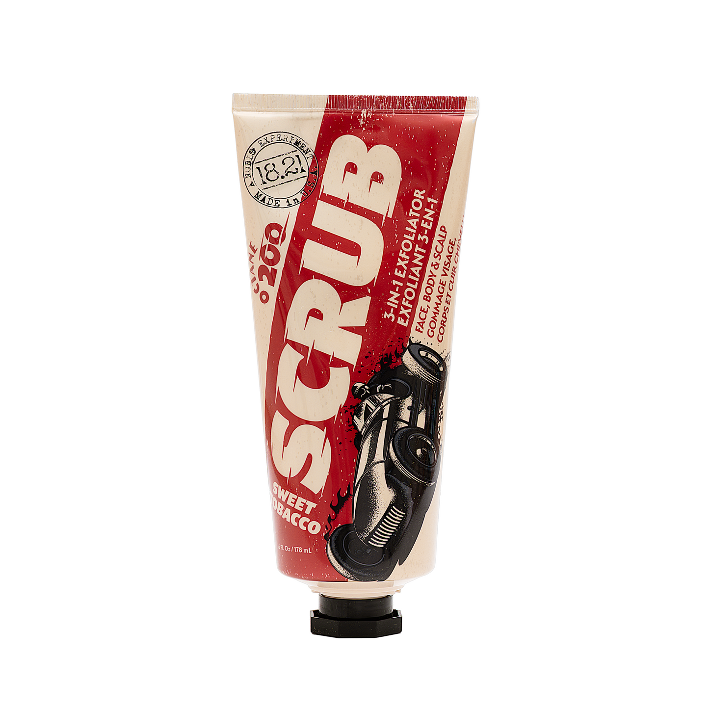 18.21 Man Made Octane 200 Scrub — Sweet Tobacco 6 oz tube, official packshot