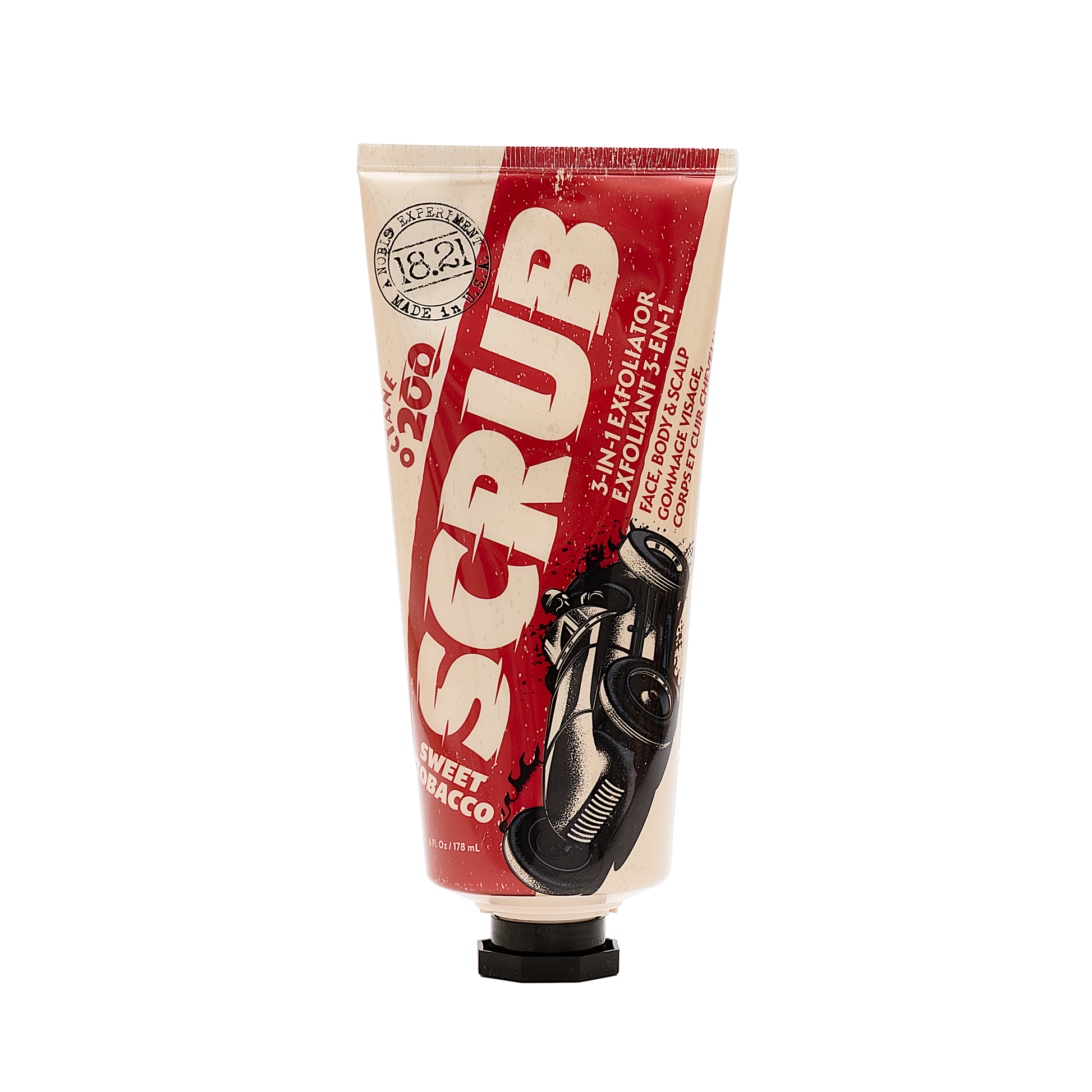 18.21 Man Made Octane 200 Scrub — Sweet Tobacco 6 oz tube, official packshot
