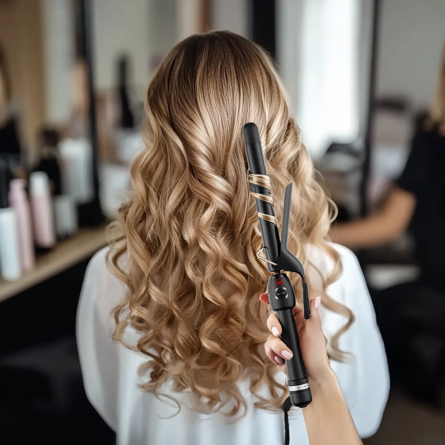 StyleCraft Stay-Temp Black Gold Extended Barrel Curling Iron – 1"