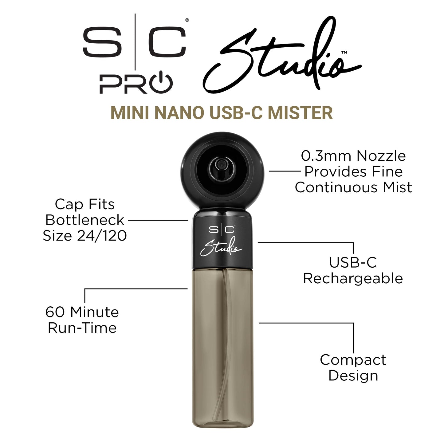 StyleCraft Studio Mini Nano Mister 4 Fl Oz – Professional