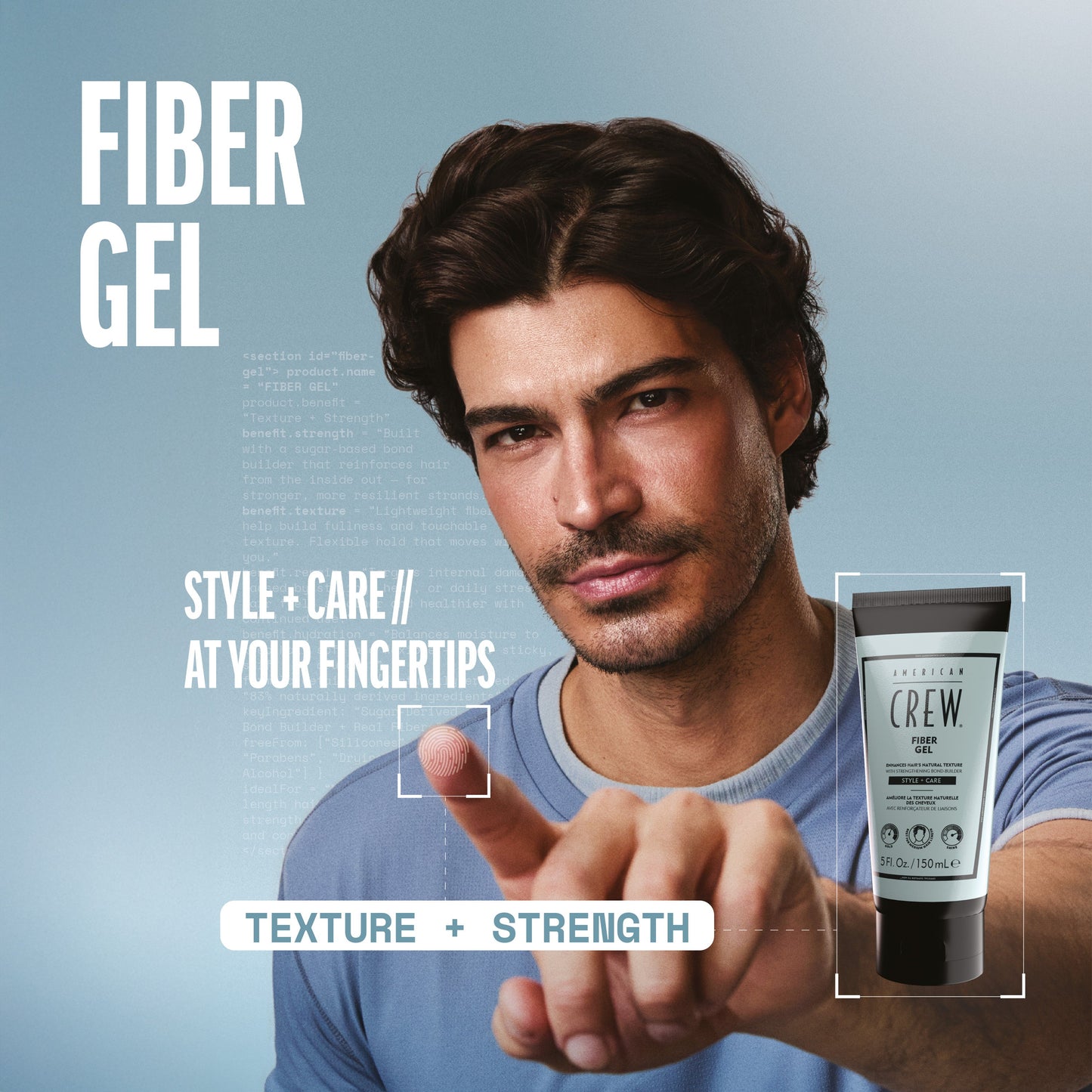 American Crew Fiber Gel styled on model