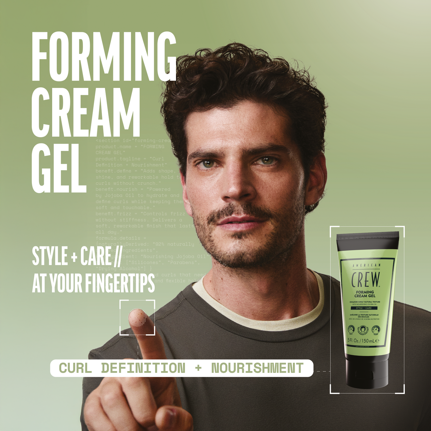 American Crew Forming Cream Gel styled on model