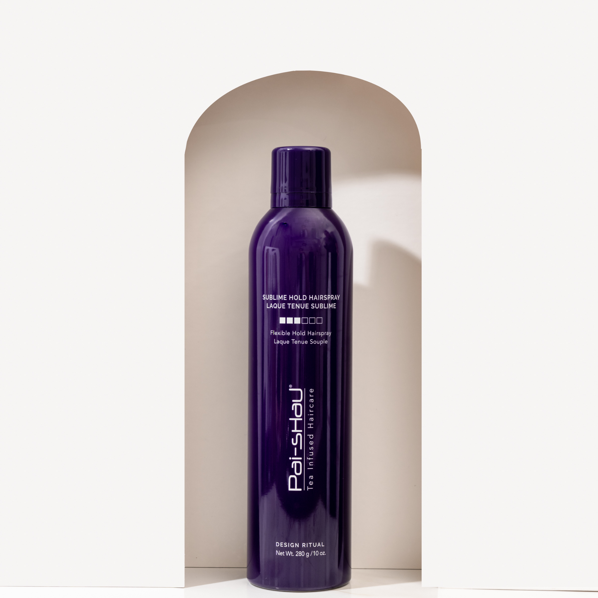 Pai-Shau - Sublime Hold Hairspray — Sublime Hold Hairspray 280 g can in an arched alcove